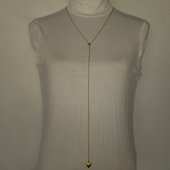 🔻REDUCED❣ ✅1017 NWOT RARE DKNY Logo Gold Tone Metal Necklace - Picture 4 of 14